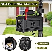 Vista 6 de Buzón de correo decorativo Polar Aurora Barcelona Post Stratford, resistente, de aluminio fundido (negro)