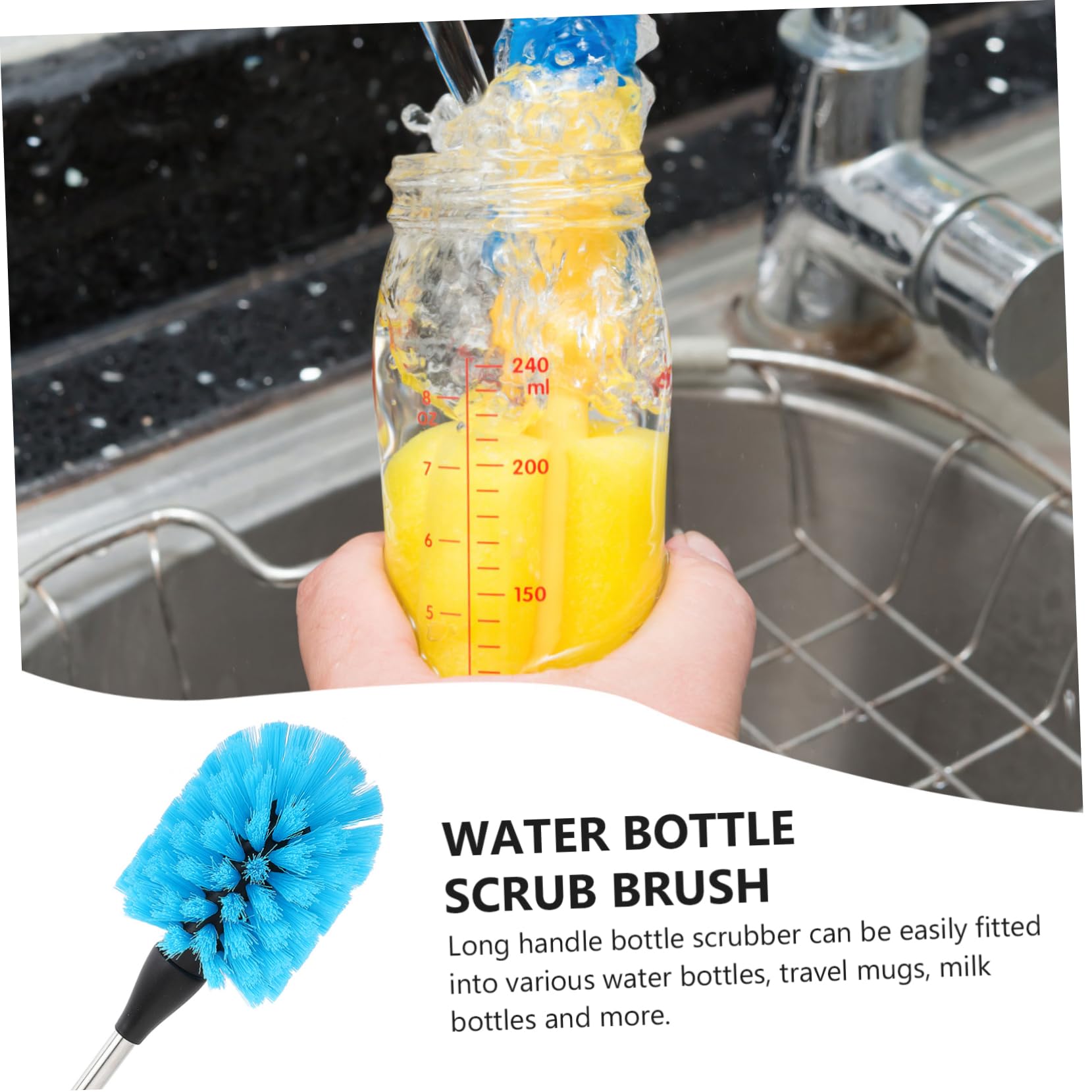 Toyvian 4piezas Cepillo De Limpieza para Biberones De Larga Duración Cepillo Multiusos Mango para Garrafas y Botellas De Agua para Uso Diario y Viaje
