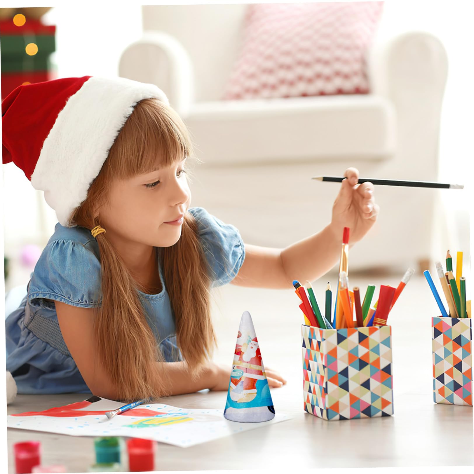 Styroporkegel zum Basteln, 12 Stück Schaumkegel DIY Weihnachtsschmuck Selber Machen Kind Basteln Schüttgut Kegelschaum Bastelbedarf Für Weihnachten Zapfen Schaumstoff-weihnachtshandwerk Kegelform Weiß