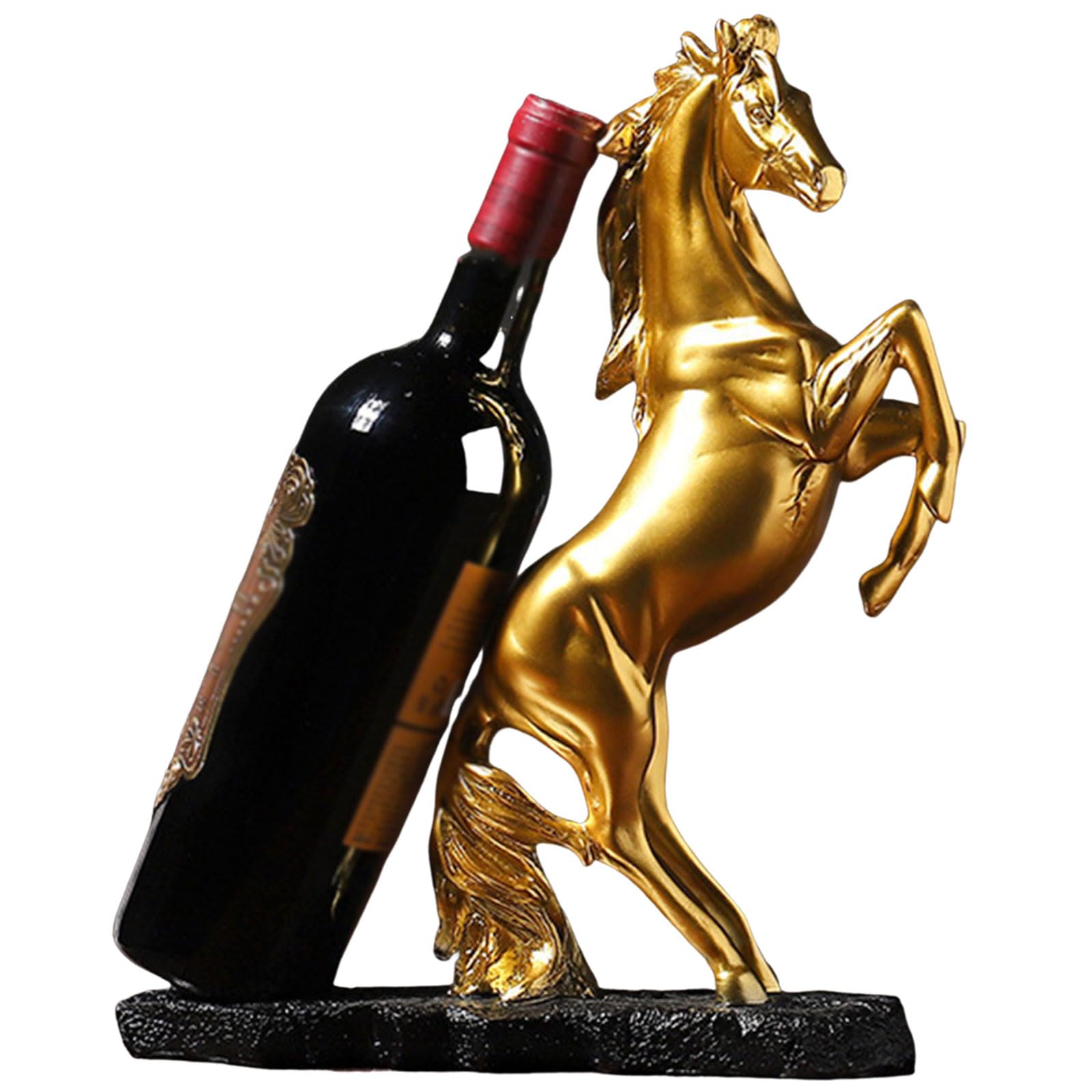 Casier à vin cheval en résine pour comptoir et décoration de bureau