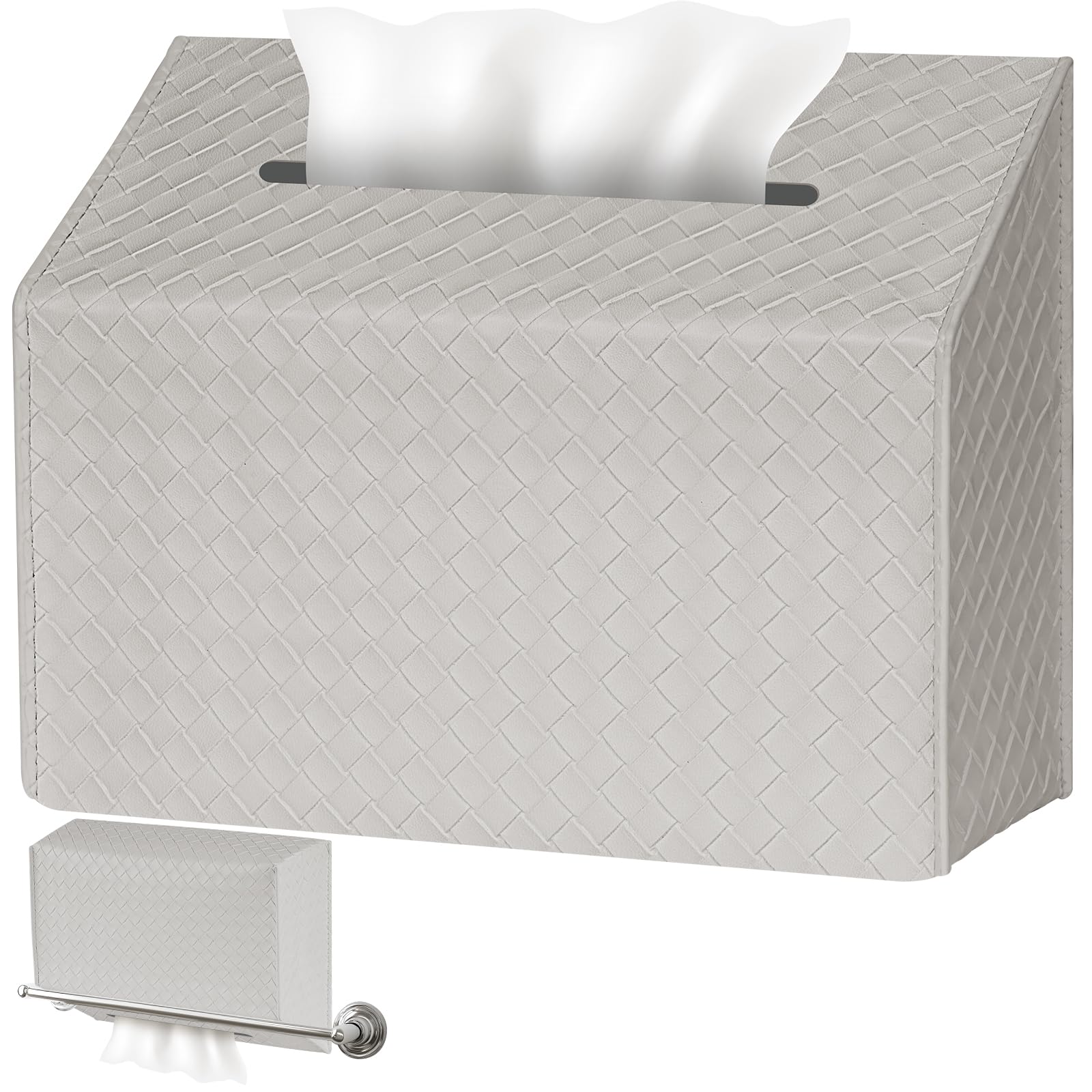 NiHome PU Leather Tissue Box Cover for Kleenex Hand Towels Versatile for Countertops and Towel Racks Leather Enhances