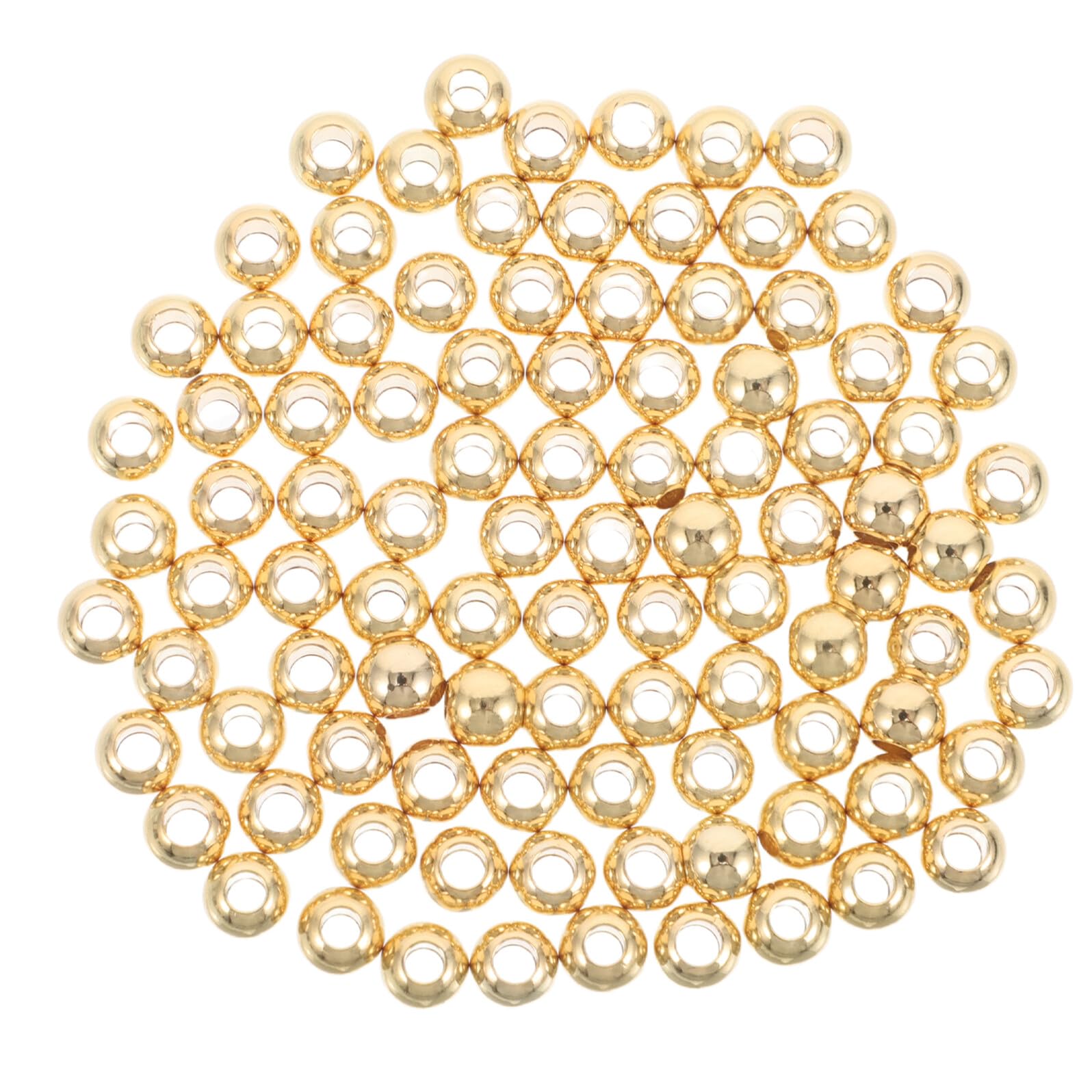 400 Piezas Cuentas Redondas Doradas Espaciadoras Metálicas Lisas para Hacer Pulseras Collares y Pendientes Accesorios DIY para Joyería Paquete