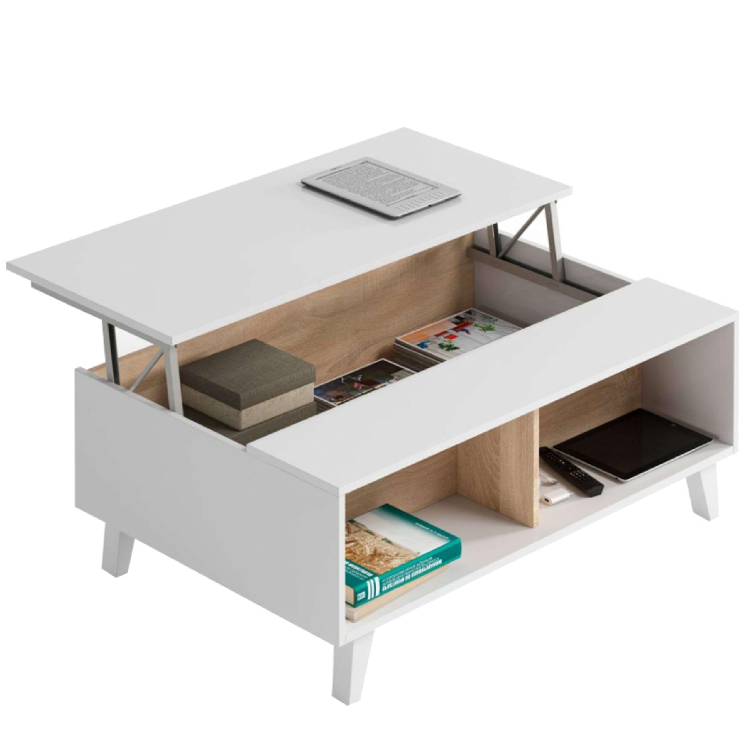 Miroytengo Conjunto Salón Comedor Estilo Moderno Mueble Modular Televisión Mesa Centro Elevable Aparador