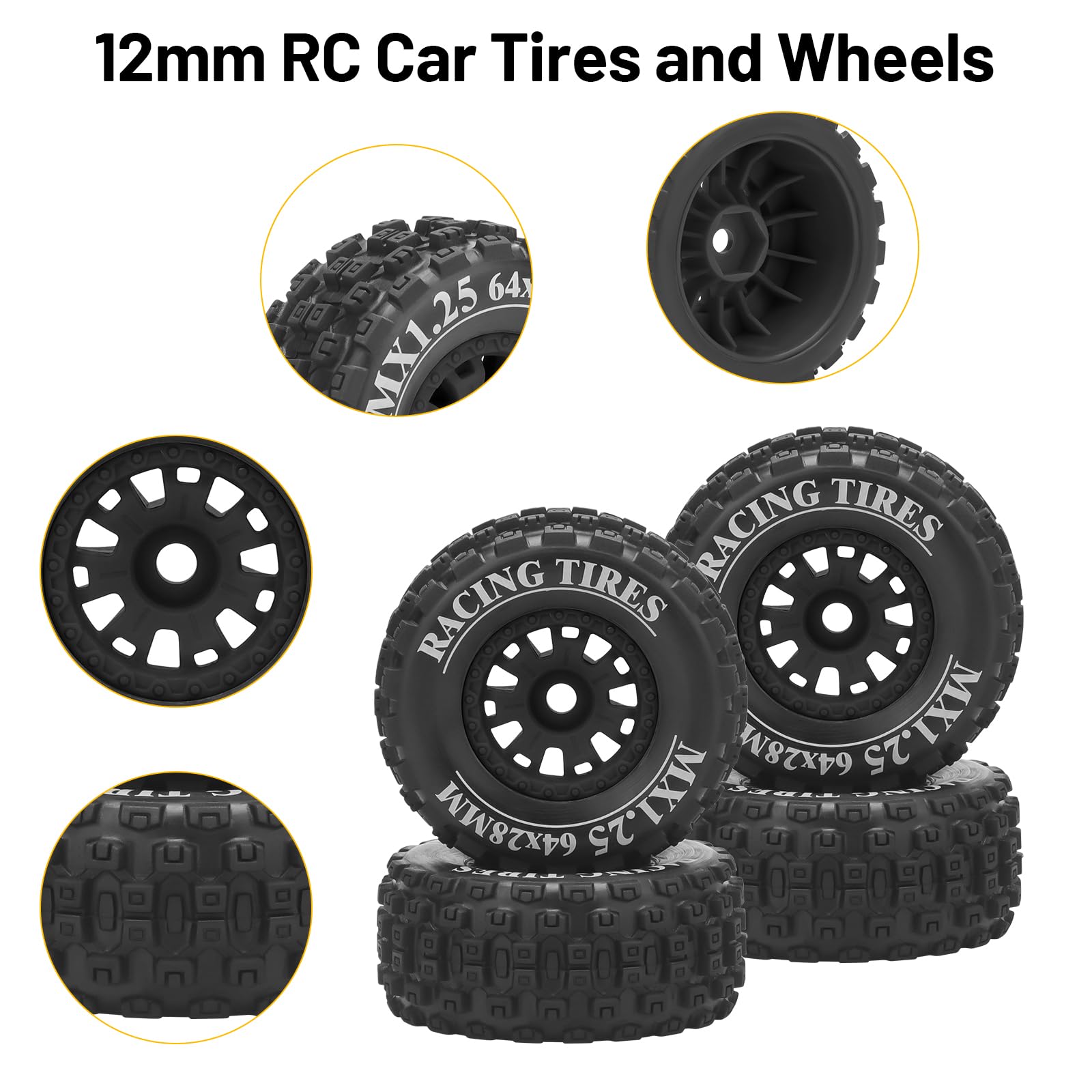 Amazon | 12mm 六角 RC オン/オフ ロードタイヤ ダイトク ラジコンカー