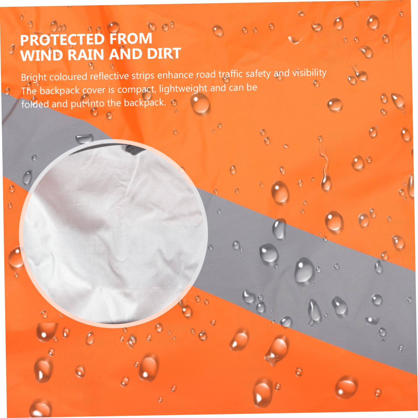 GOOHOCHY Elastic Edge Rainproof Backpack Cover Reflective Strip Night Safety Sturdy Fabric for Sizes