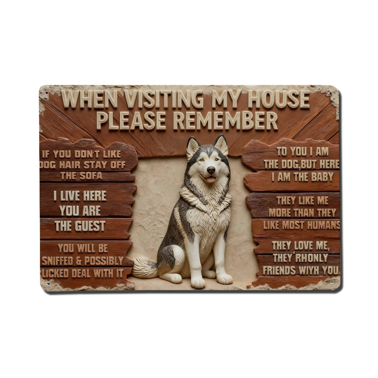 Iageret Vintage Dog Hair Warning Sign Metal Tin Sign Retro Wall Decor, Bar Garage Cafe Kitchen Home Wall Art Poster Decoration 8X12inches