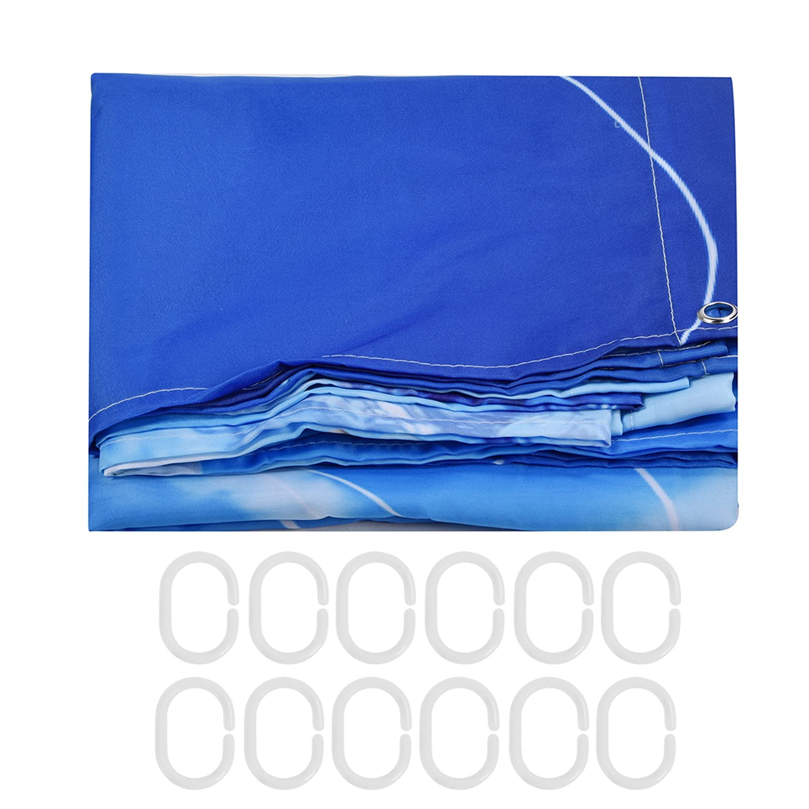 Rideau de douche imperméable en polyester coloré 180x180 cm avec crochets