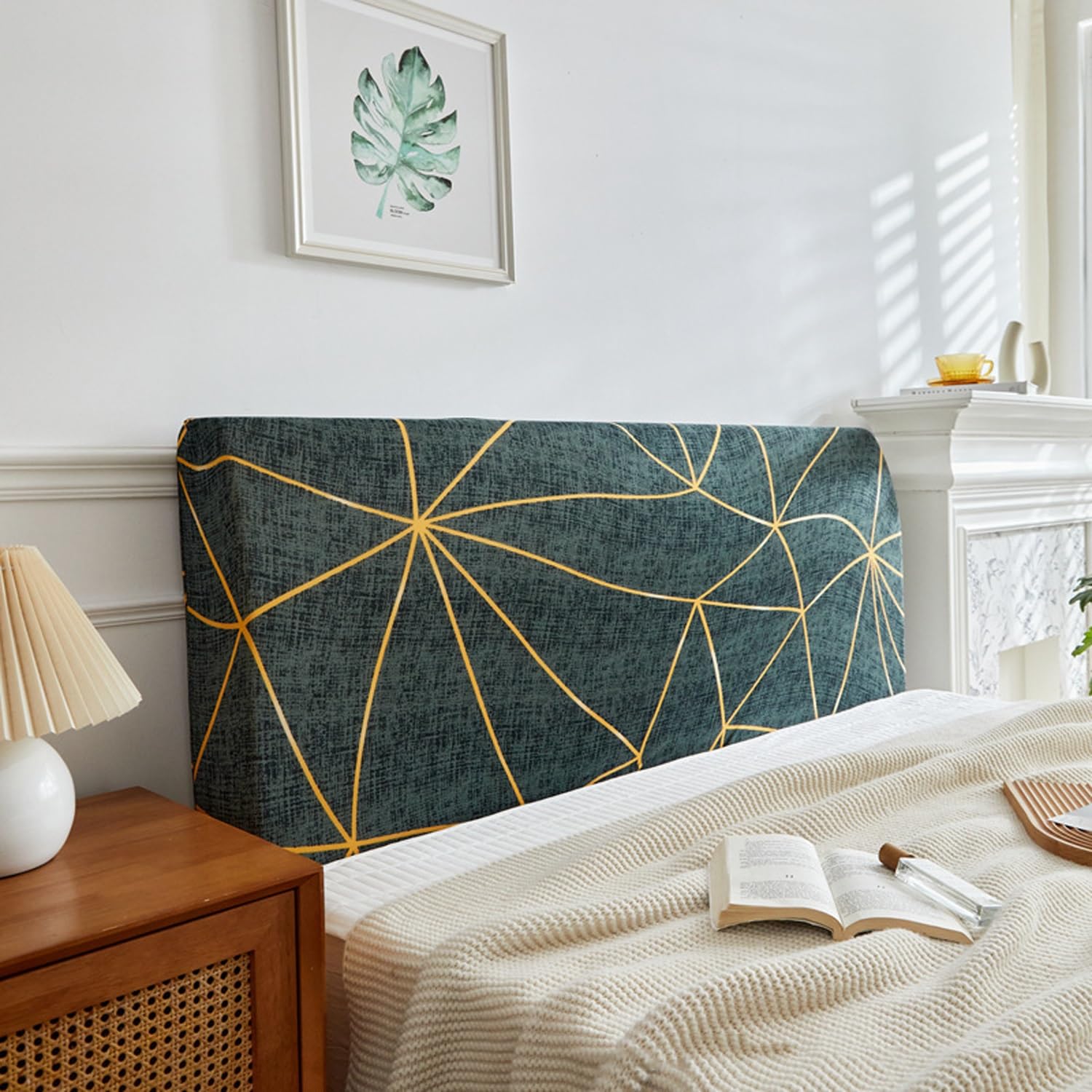 AYUOEODM Headboard Cover Double/single/king Size,Bed Head Slipcover Small Double 4ft,Dustproof All-inclusive Elastic Headboard Protection Cover Spandex Jacquard (Color : D-6, Size : 110-130cm)
