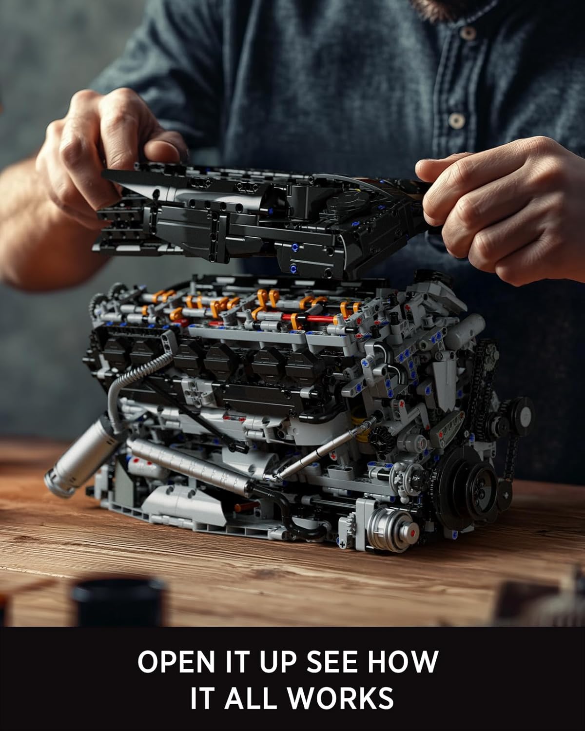 Nifeliz L6 Engine Building Set, Advanced Collector’s Engine Model Toy, Physical Science Educational Toy for Adults, Home or Office Display (2,820PCS, NF10316)