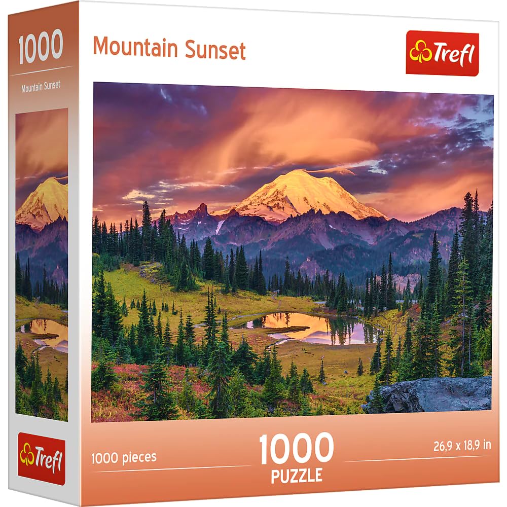 Trefl Mountain Sunset 1000 Piece Jigsaw Puzzle 27"x19" DIY Puzzle, Creative Fun, Classic Jigsaw for Adults and Children from 12 Years Old