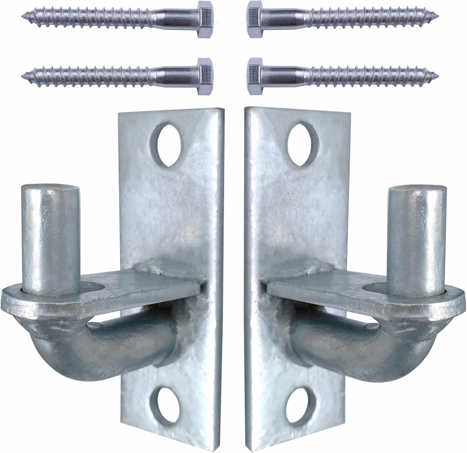 2 Pack Wall Mount Gate Hinges with Screws, Heavy Duty Farm