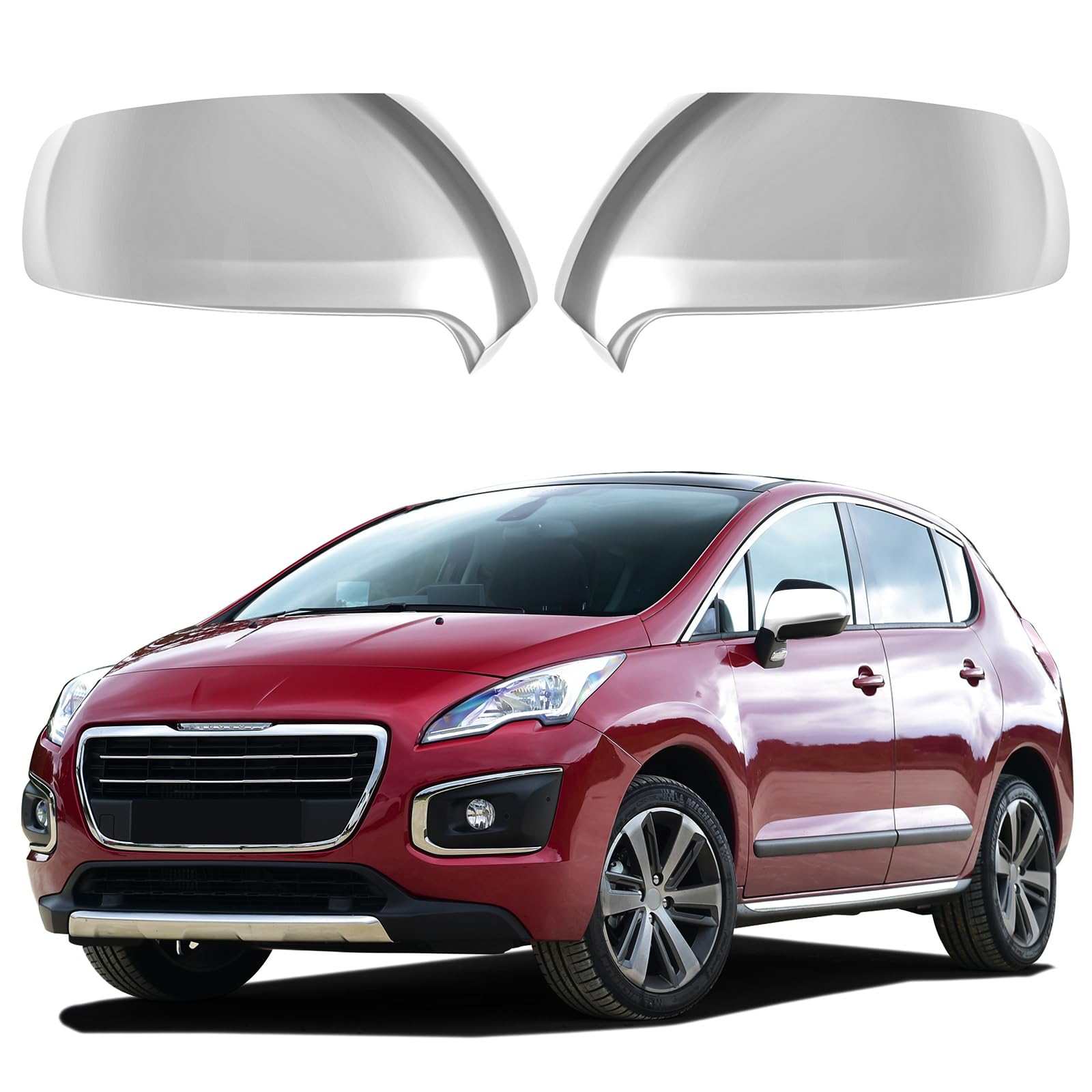 1 Paio Copri Specchietto Retrovisore Auto per Peugeot 3008 Peugeot 5008 2009 2010 2011 2012 2013 2014 2015 2016, Copertura per Specchietto Retrovisore per Auto, 5152A6 8152A8