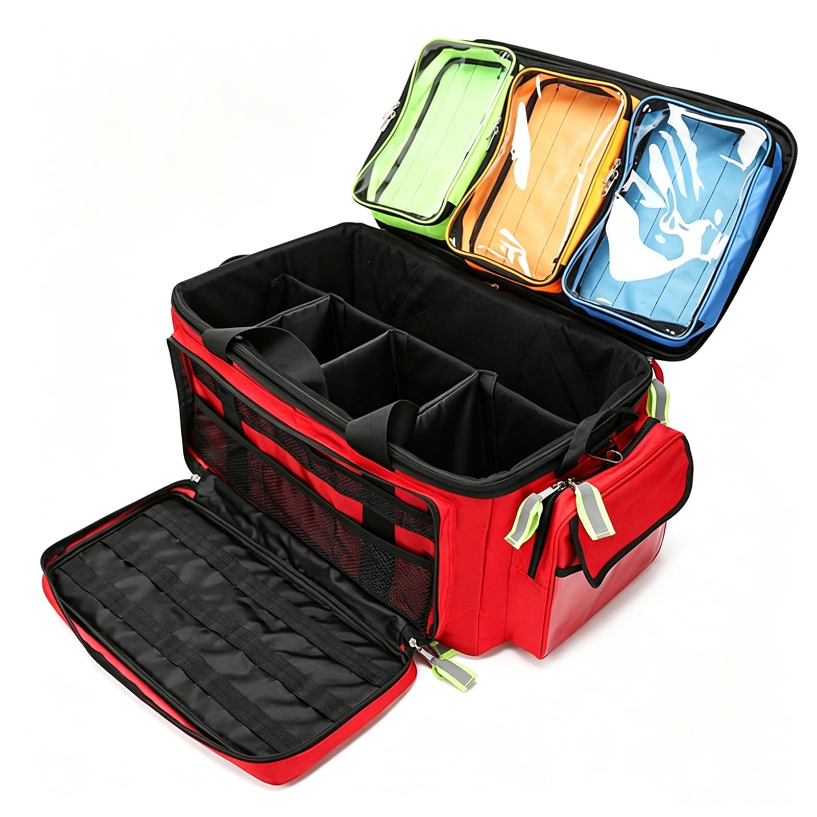 Mochila Médica De Emergencia con Ruedas, Mochila Profesional De Primeros Auxilios, Bolsa De Traumatología De Gran Capacidad para Personal De Respuesta, con Compartimentos, para Enfermeras De