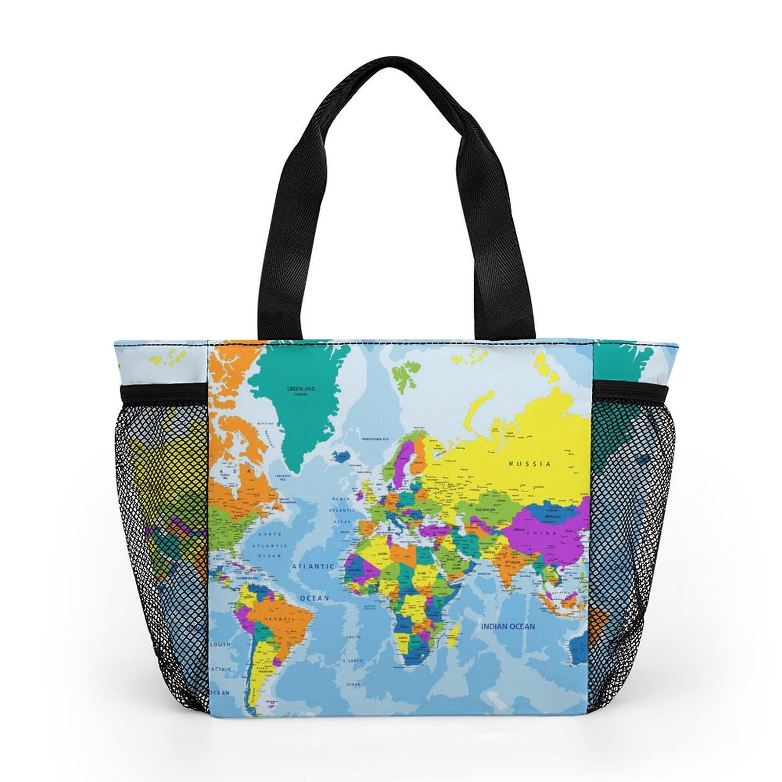 Amazon.co.jp: トートバッグ カラフルな世界地図 ショッピングバッグ