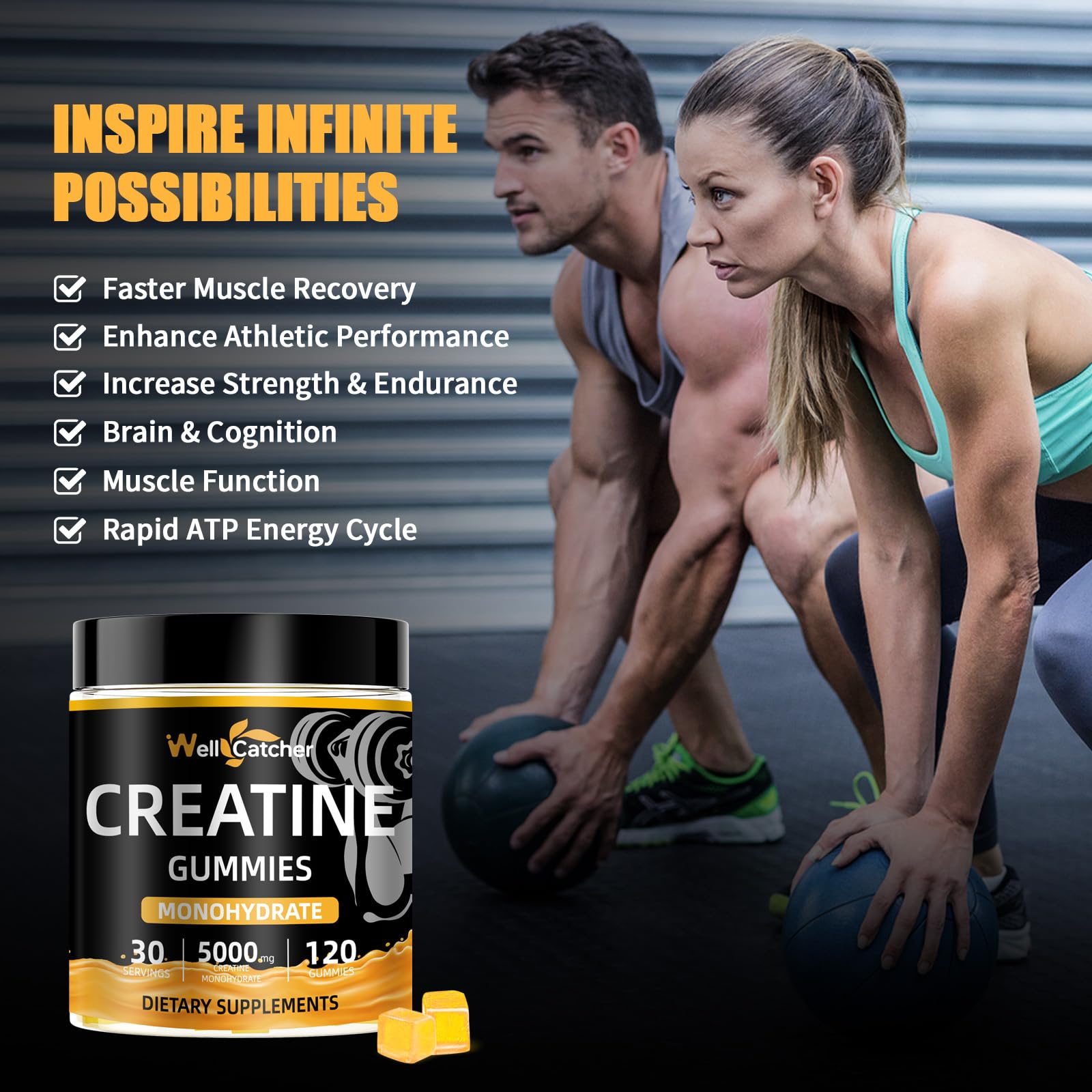 Amazon.com: Wellcatcher Creatine Monohydrate Gummies for Men Women