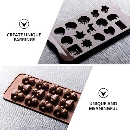 Miniatura 7 de EXCEART Moldes de silicona de resina para pendientes, molde de fundición, aretes de resina epoxi