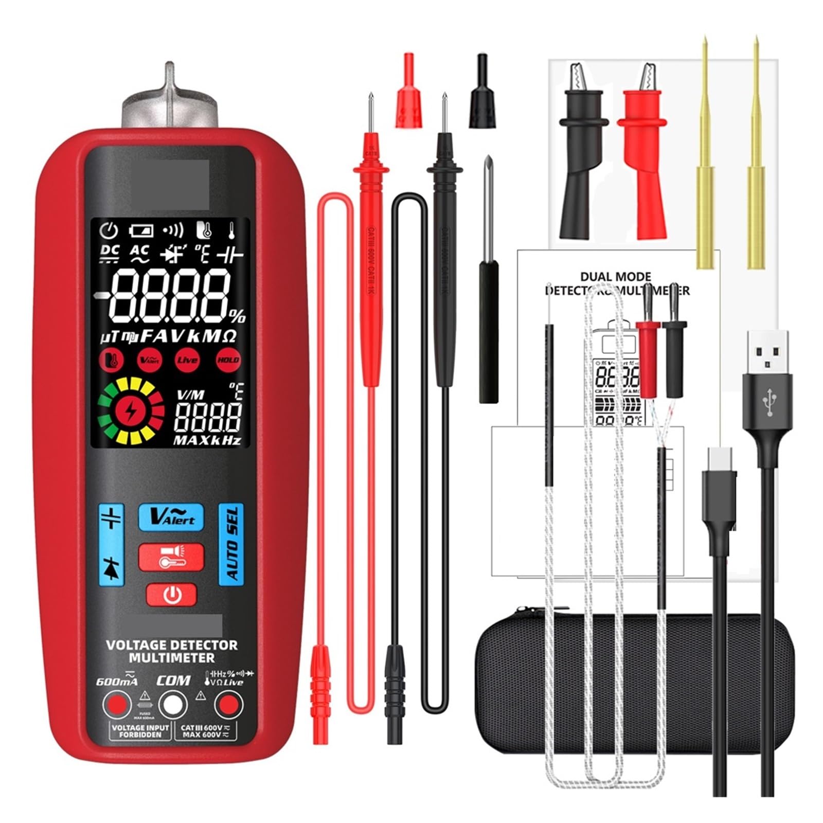 Multimetro Digitale Smart Multitester Automatico Amperometro VFC Corrente Condensatore Ohm Strumenti For Tester Elettricista(A5X Tool kits)