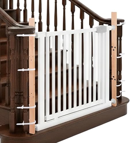 Miniatura 11 de Chunful Adaptador universal para barandilla de puerta de bebé, kit de montaje de barandilla de escalera sin agujero, kit de montaje para mascotas