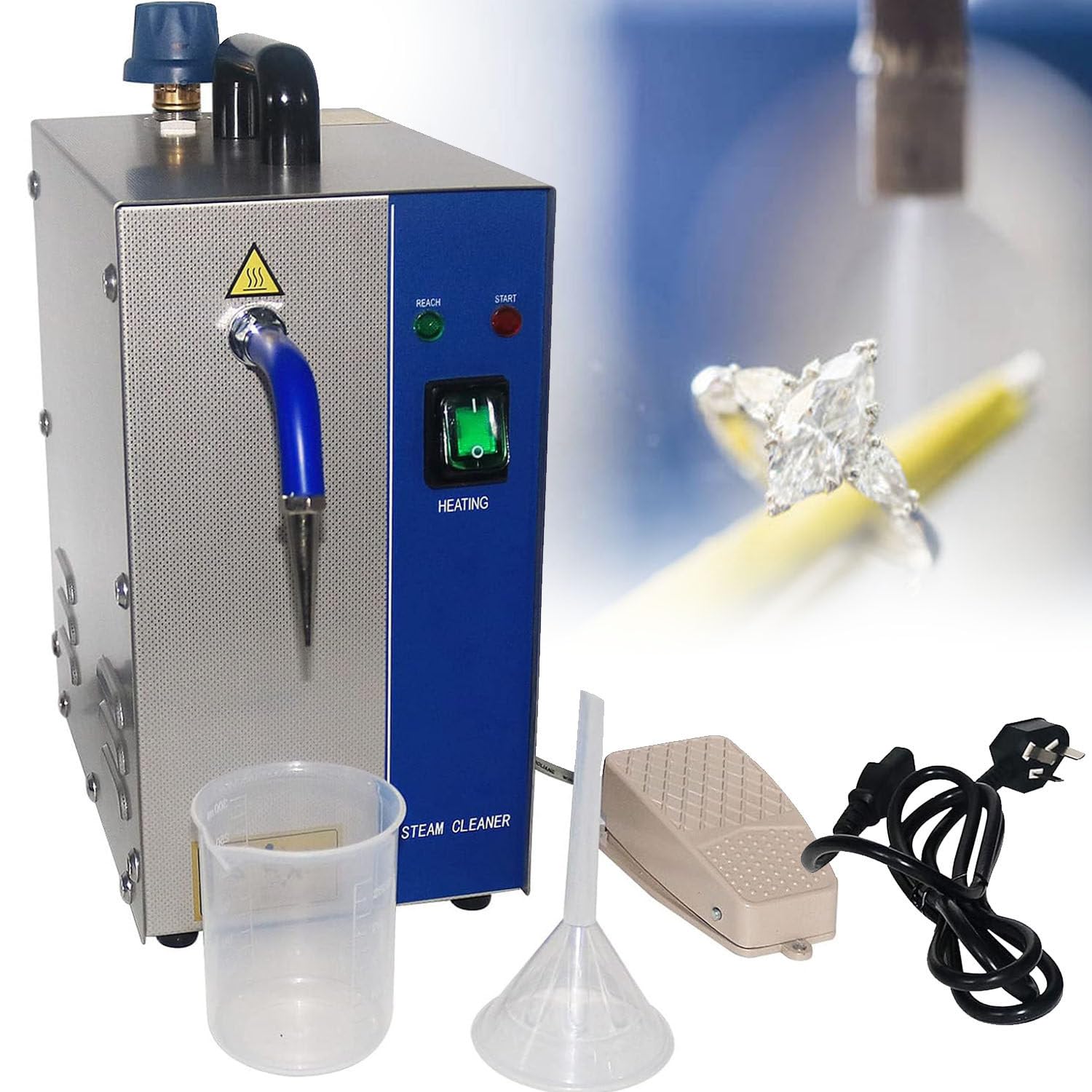 GBHJJ Stainless Steel Jewelry Steam Cleaner, Professional gem Washer Gold and Silver Jewelry Steam Cleaning Machine Goldsmith Equipment, for Cleaning Jewelry Silver and Gold Jewelry,2L-110V