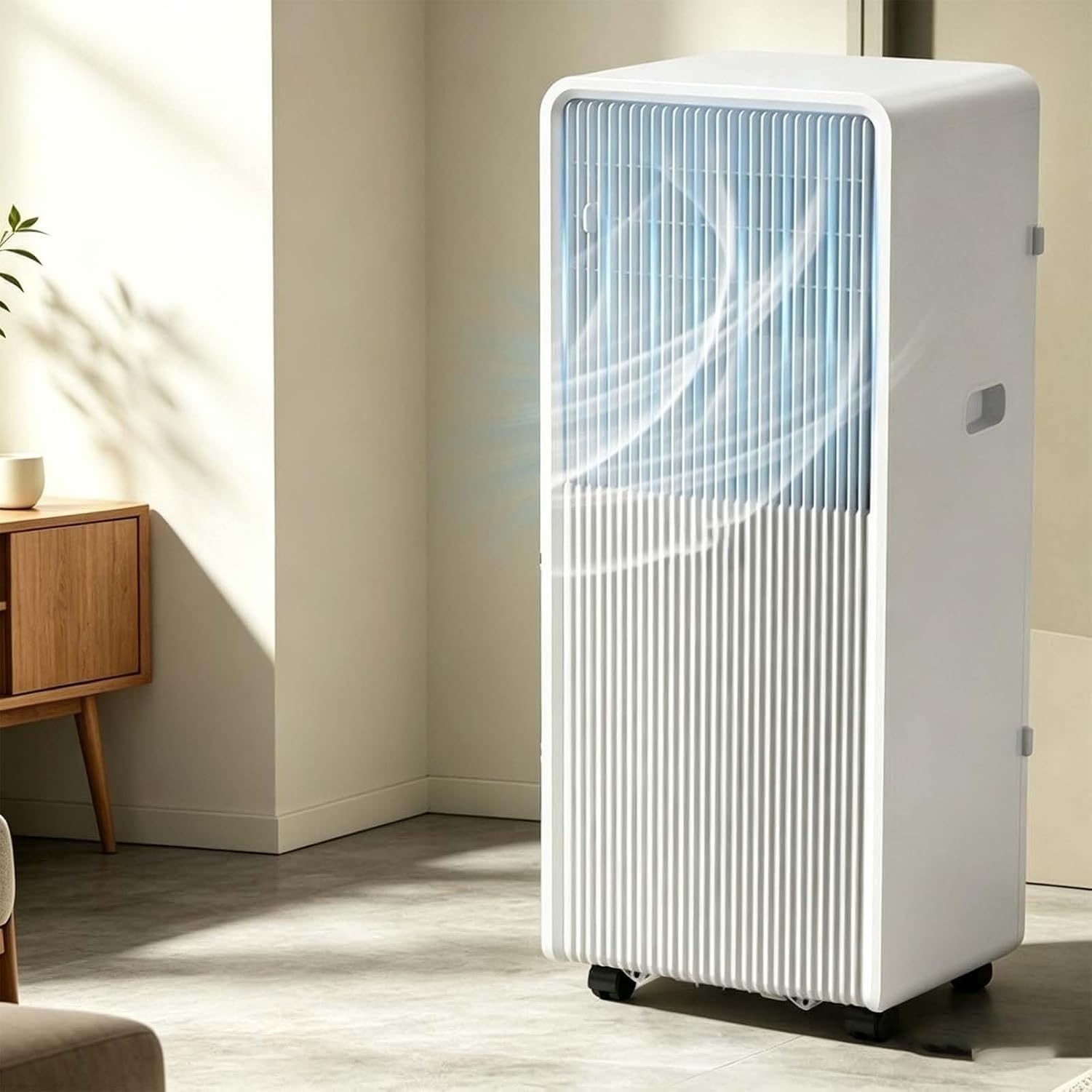 Aire Acondicionado Portátil 4 en 1 con Inversor, Frío, Calor, Deshumidificador y Ventilación, Control Inteligente y Filtro de Polvo, Ruedas Giratorias 360° para, Q1