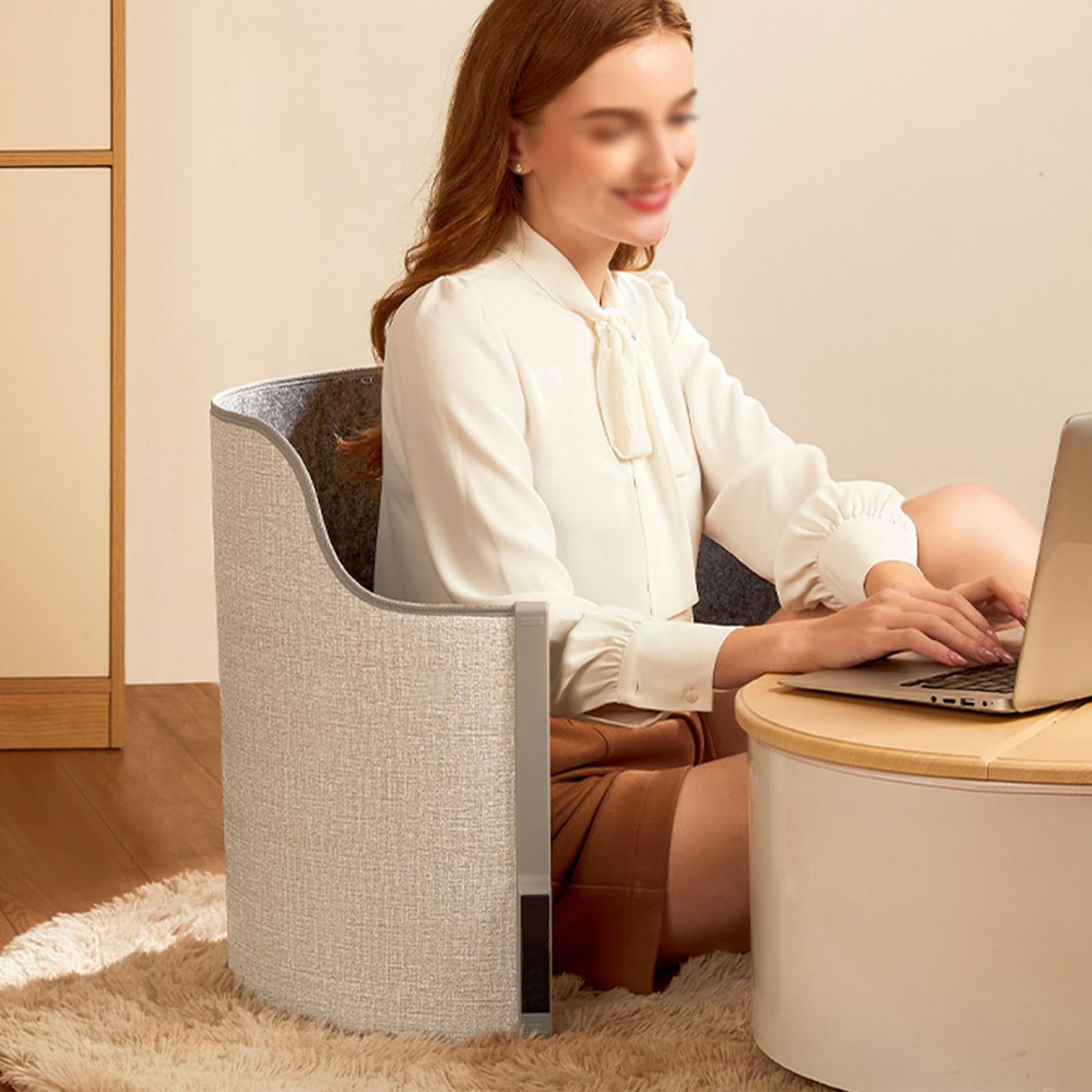 Scaldapiedi elettrico riscaldato con controllo della temperatura, design pieghevole per uso sotto la scrivania in casa e in ufficio