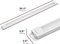 Vista 2 de UltraPro Luces LED Enlazables de 36 pulgadas para Debajo del Gabinete con Enchufe, Alto/Bajo/Apagado, Luz Blanca Cálida (2700K), Iluminación LED