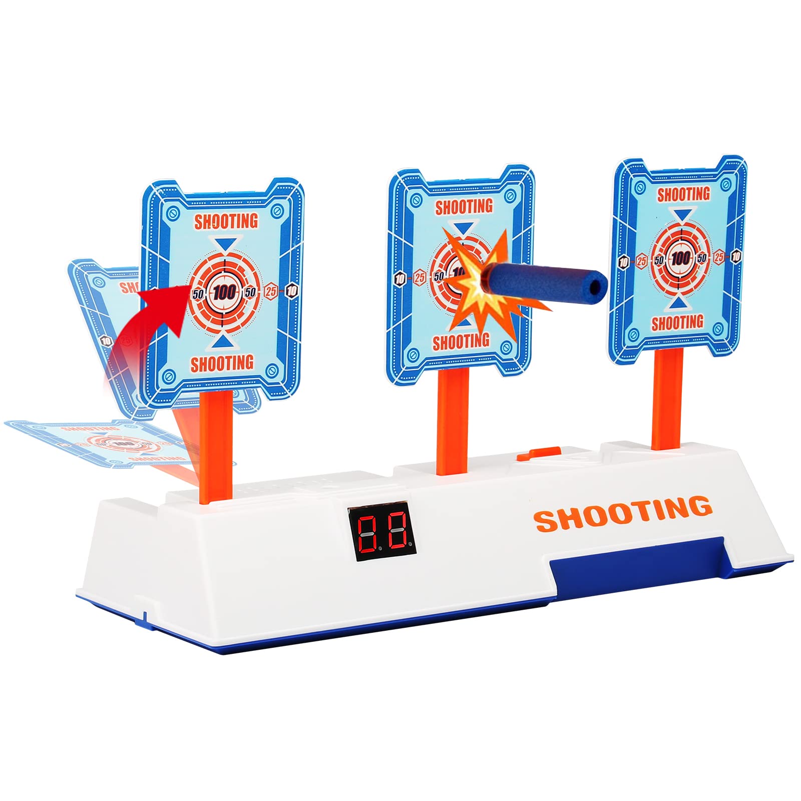 Amazon.com: Electronic Shooting Target for Nerf Guns, Auto Reset Digital  Scoring Targets for Shooting for Kids, Ideal Toys (Medium Target) : Toys &  Games