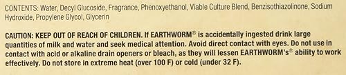 Miniatura 7 de Earthworm Limpiador de drenajes, removedor de obstrucciones, abridor de drenajesdesodorizante, enzimas naturales, más seguro para las familias,