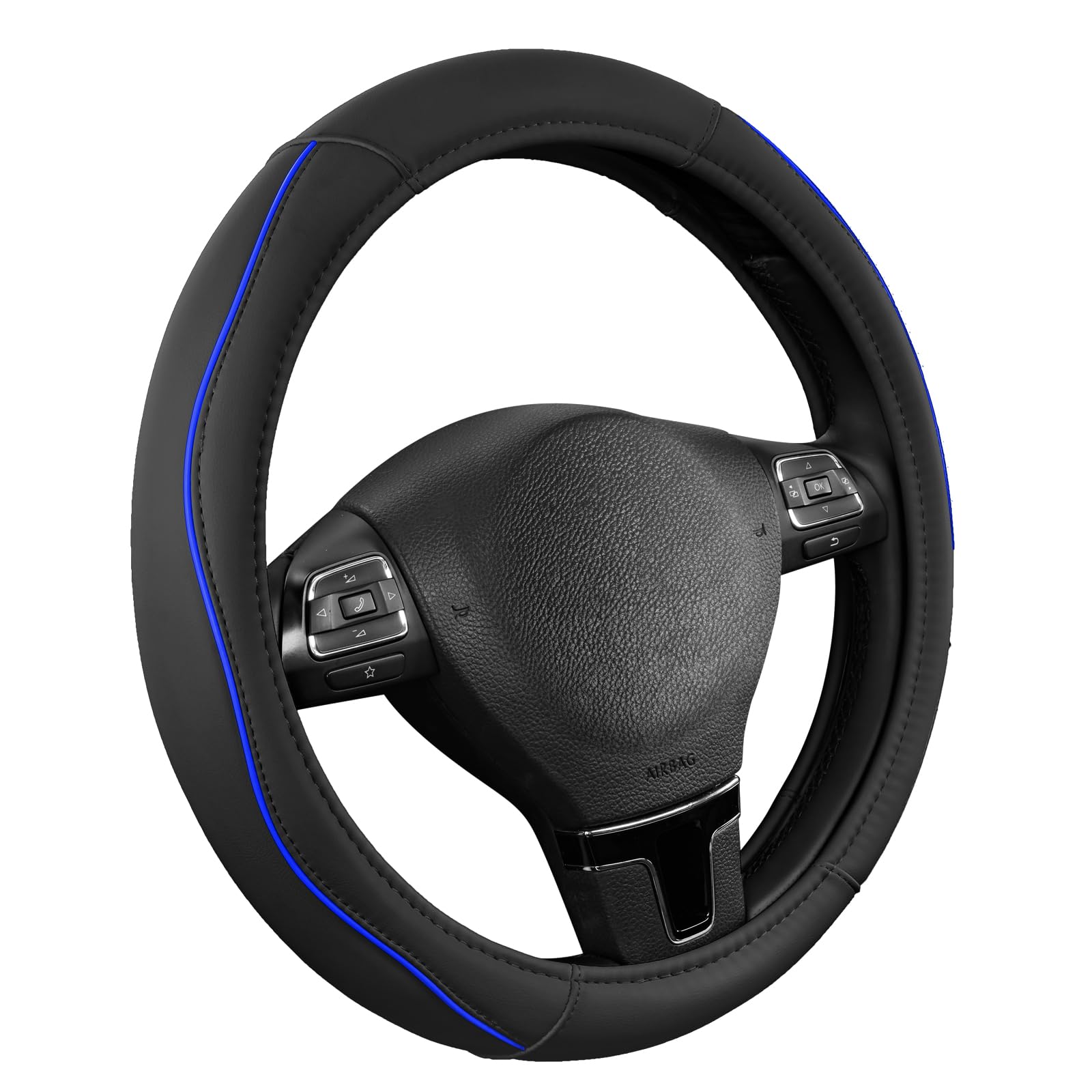 Photo 1 of Road Comforts Leather Steering Wheel Cover - Blue