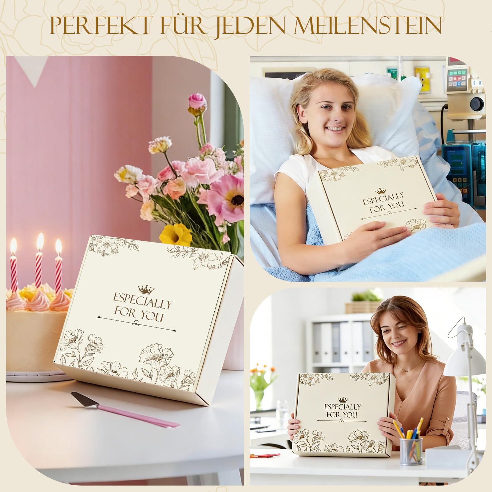 Geschenke für Frauen Freundin, Positive Kartoffel Geschenkset, Trinkgläser Geburtstagsgeschenk für Frauen, Mama, Schwester, Kollegin, Wellness Entspannung Geschenk mit Duftkerze