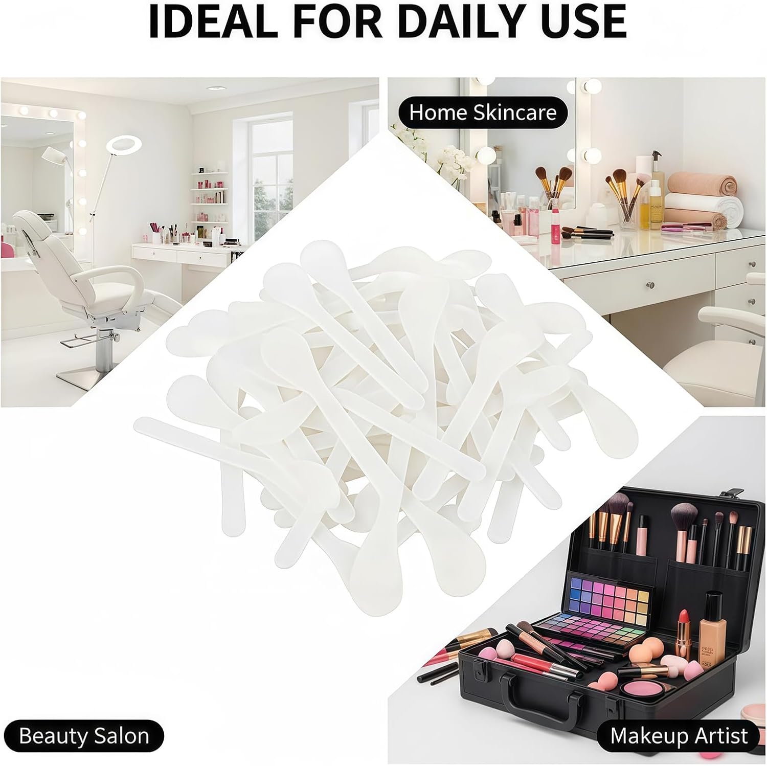 Transparent Premium Plastic Cosmetic Spatula Makeup Scoop Mask Spoon,