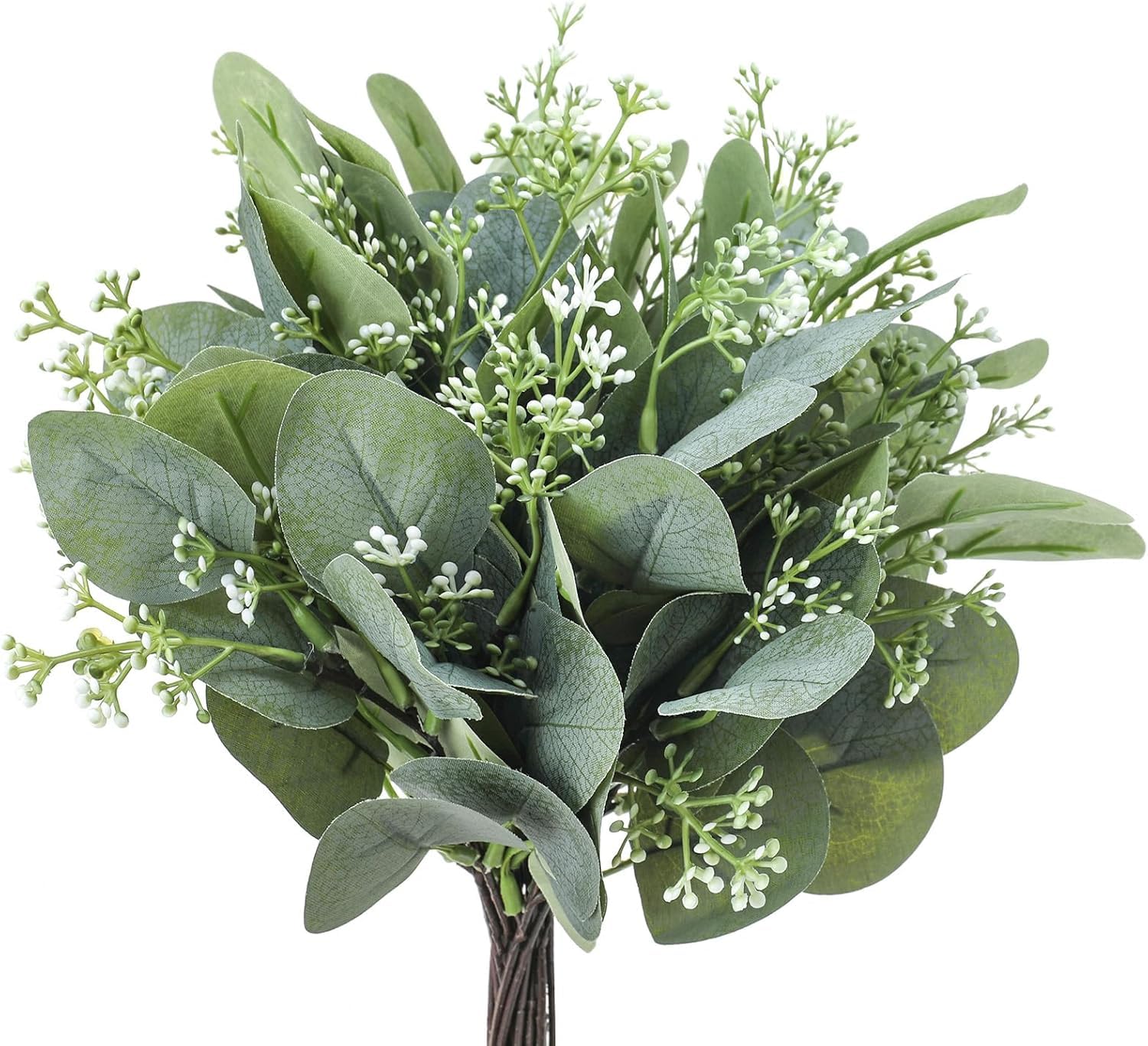 MINWEGI 12PCS Realistic Artificial Eucalyptus Stems - 28 Inch Faux Greenery Branches for Home Decor, Vase Filler, Wedding Centerpiece, Nordic Style Fake Plants