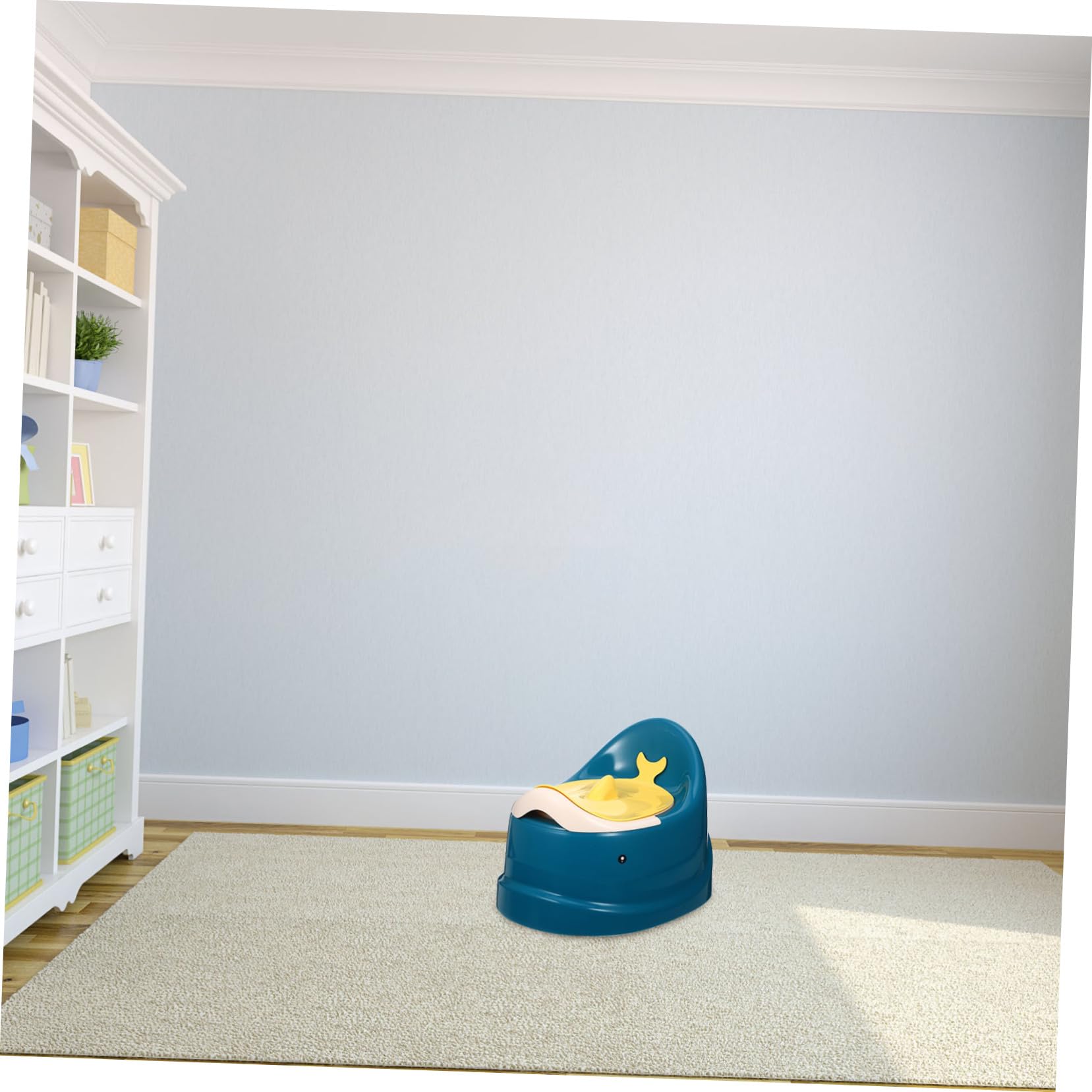 BESPORTBLE Asiento de Inodoro para Niños Pequeños Portátil, Orinal de Viaje Azul, Entrenamiento para Ir al Baño, Material y Ergonómico, Compacto para Bebés y Niñas, Diseño Estable y Cómodo,
