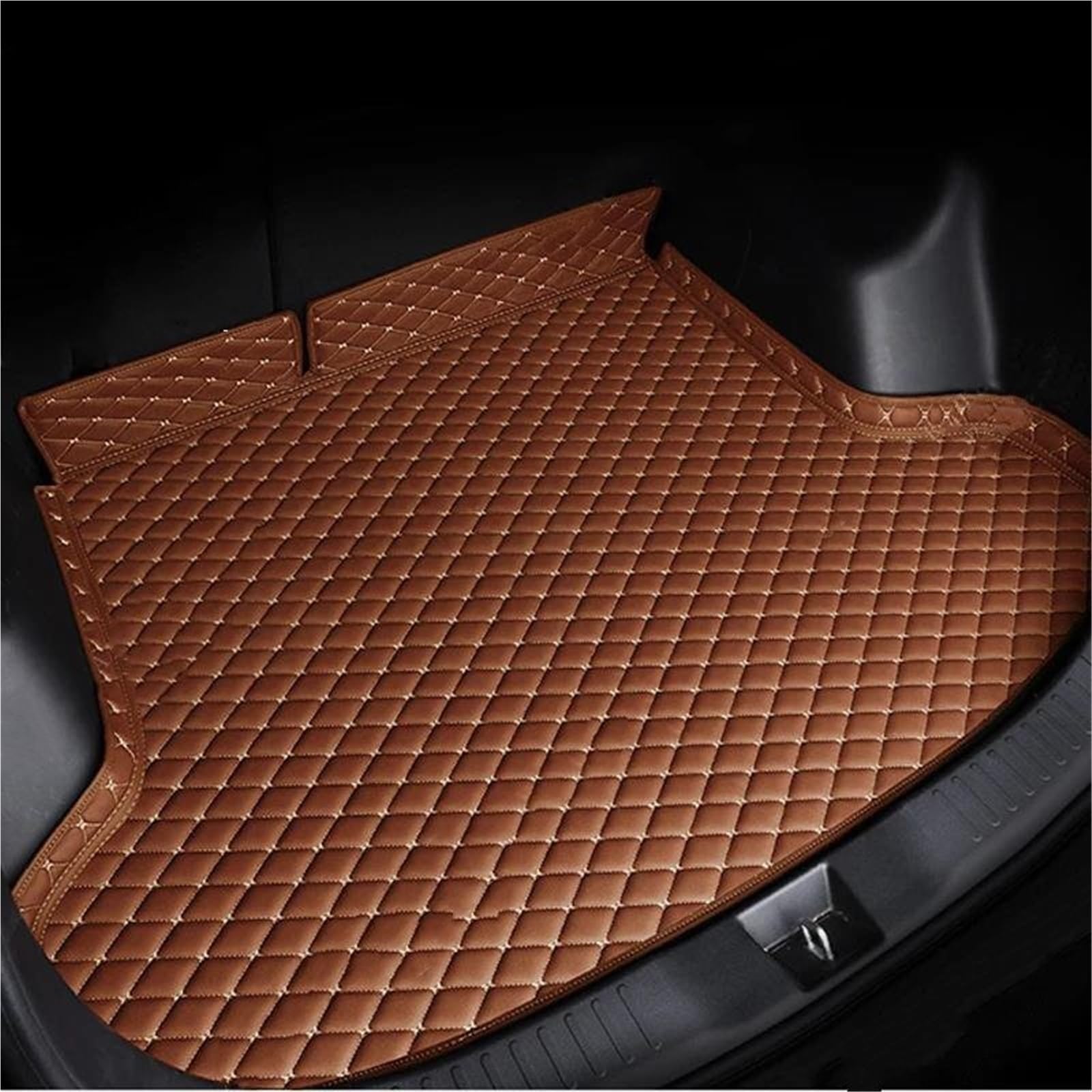 DZSQOMHGD Car Boot Liners For Mercedes For Benz GLE Class W166 GLE 350 450 580 2015-2019 Car Trunk Mat Custom Waterproof Cargo Liner Boot Carpets Car Boot Cover Mats(Brown)