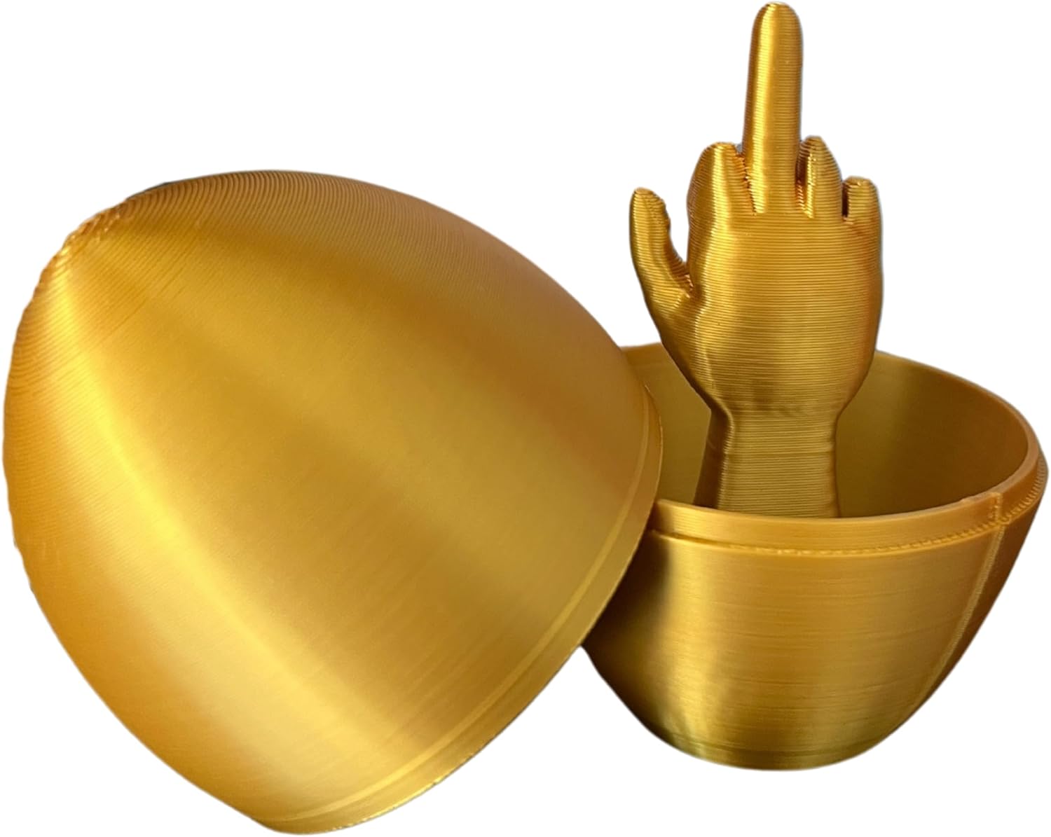 Middle Finger Easter Egg, Adult Easter Gag Gift, Flip Off Your Love Ones, Best Easter Decor, Funny Gag Gift Idea (Shinny Gold Middle Finger, 4 Pack)