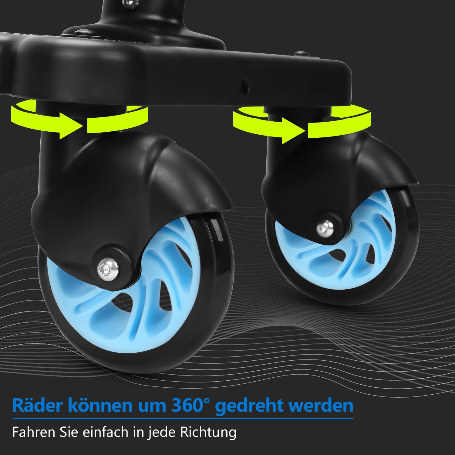 𝗝𝗮𝘅𝗴𝘂𝗼𝗺 Buggy Board mit Sitz, Kiddy Board für Kinderwagen, Universal Trittbrett mit abnehmbarem Sitz, 360 Grad Doppelrad, verstellbar, bis 25 kg, Blau