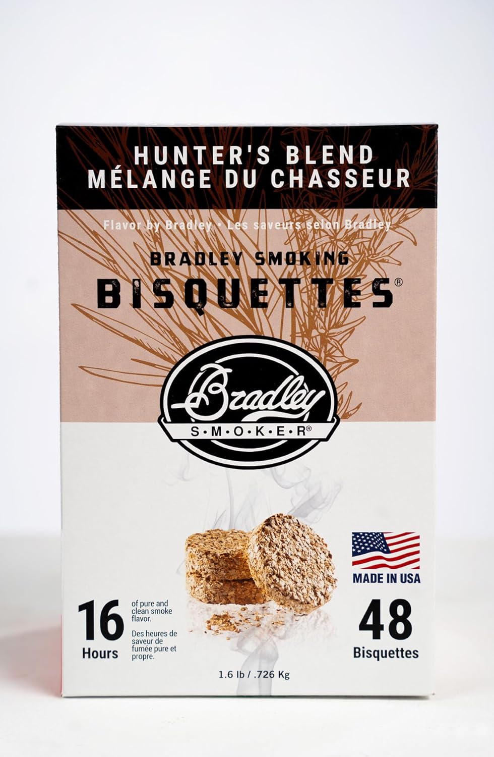 Bradley Smoker Bisquettes for Grilling and BBQ, Hunter's Premium Blend, 48 Pack