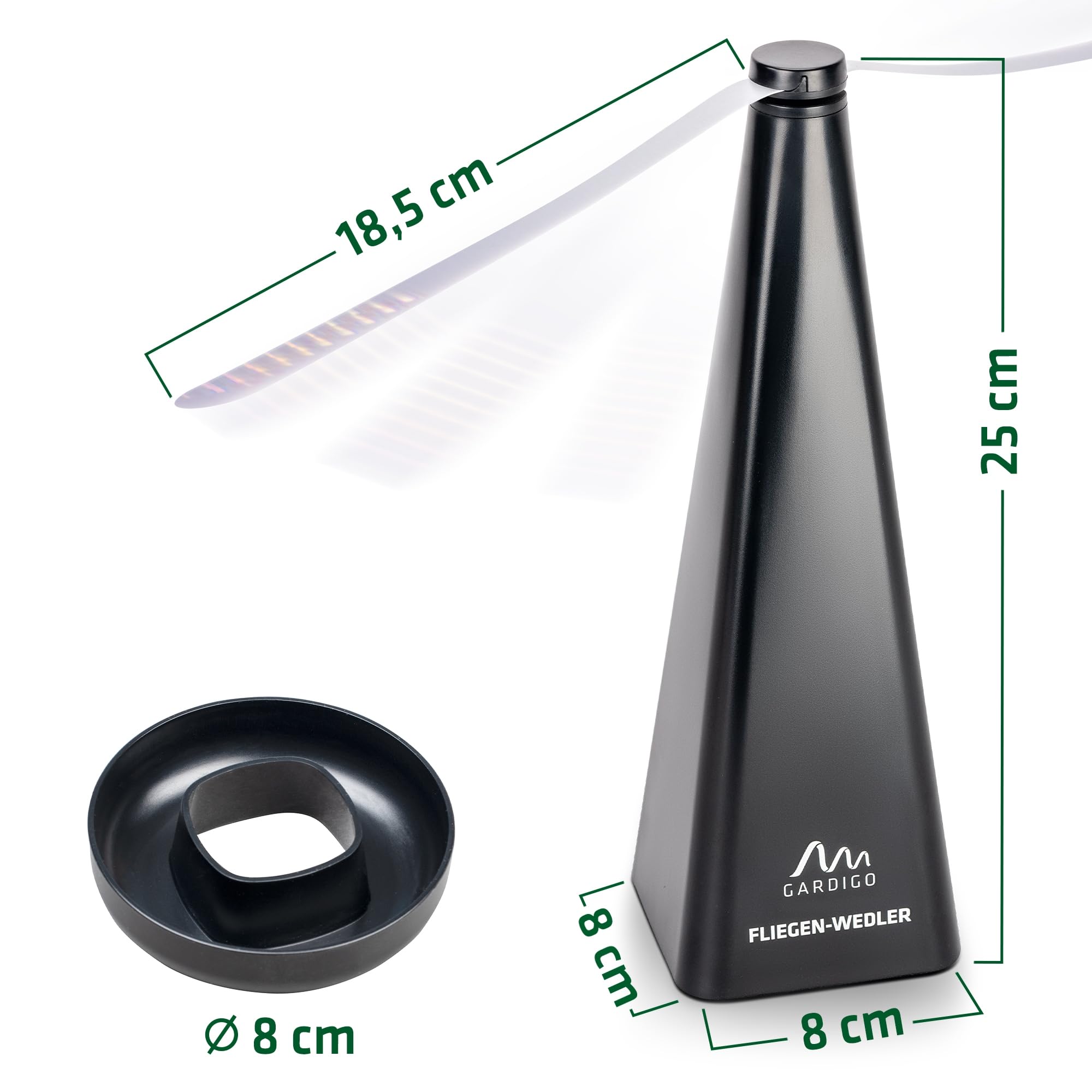 GARDIGO® Wespenwedler - 2er Set I Fliegenwedler mit Wespen Abwehr Schale | Fliegenabwehr, Fliegenvertreiber, Wespenschutz, Mückenabwehr | Insektenschutz