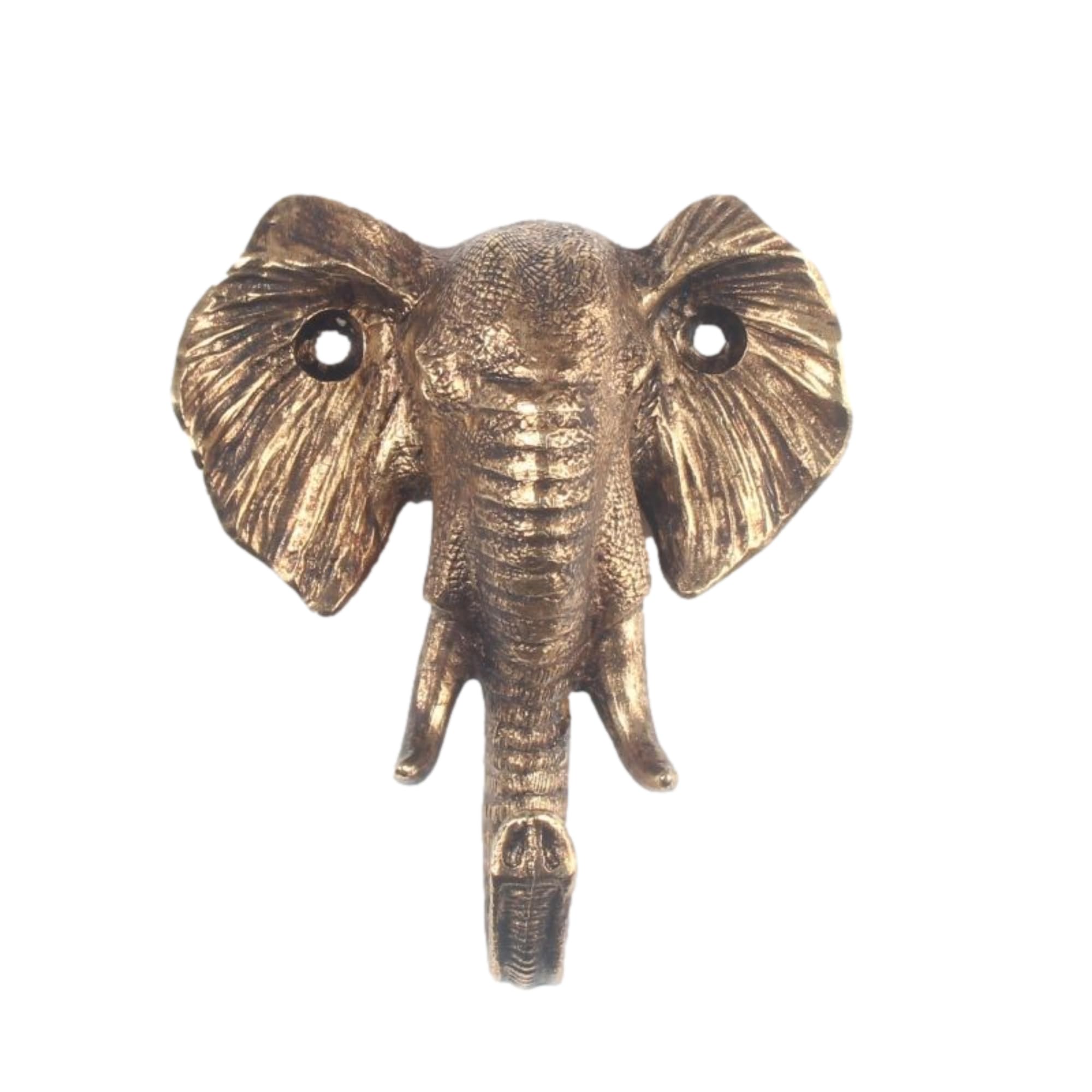 Fyne-Finds Antique Copper Metal Elephant Wall Mounted Hook Coat Hat Keys Hanger Rack Hook Animal Ornament