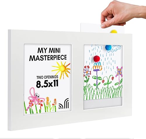 Americanflat Marco de arte infantil de 8.5 x 11 pulgadas, marco de fotos deslizante de 8.5 x 11 pulgadas con capacidad para 25 obras de arte por