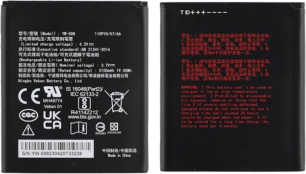 Rechargeable 0 Cycle Replacement Battery YW-008 Compatible with VEKEN Pax A920 Pro with Tools