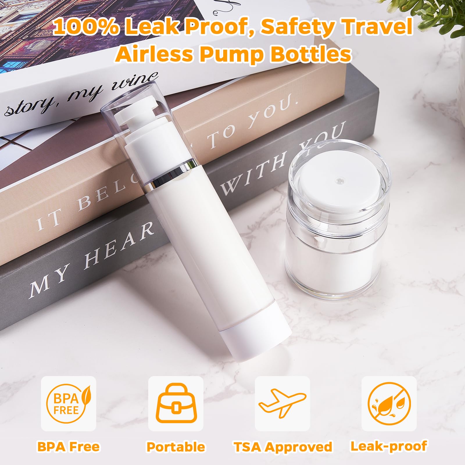 Confezione da 13 contenitori da viaggio, trasparenti, da 1,7/1/14,2 g, con pompa airless, contenitori per trucco, approvati TSA, bottiglie vuote da viaggio a prova di perdite, barattoli ricaricabili