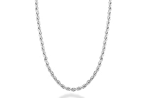Solid 925 Italian 3mm Diamond-Cut Silver Rope Chain