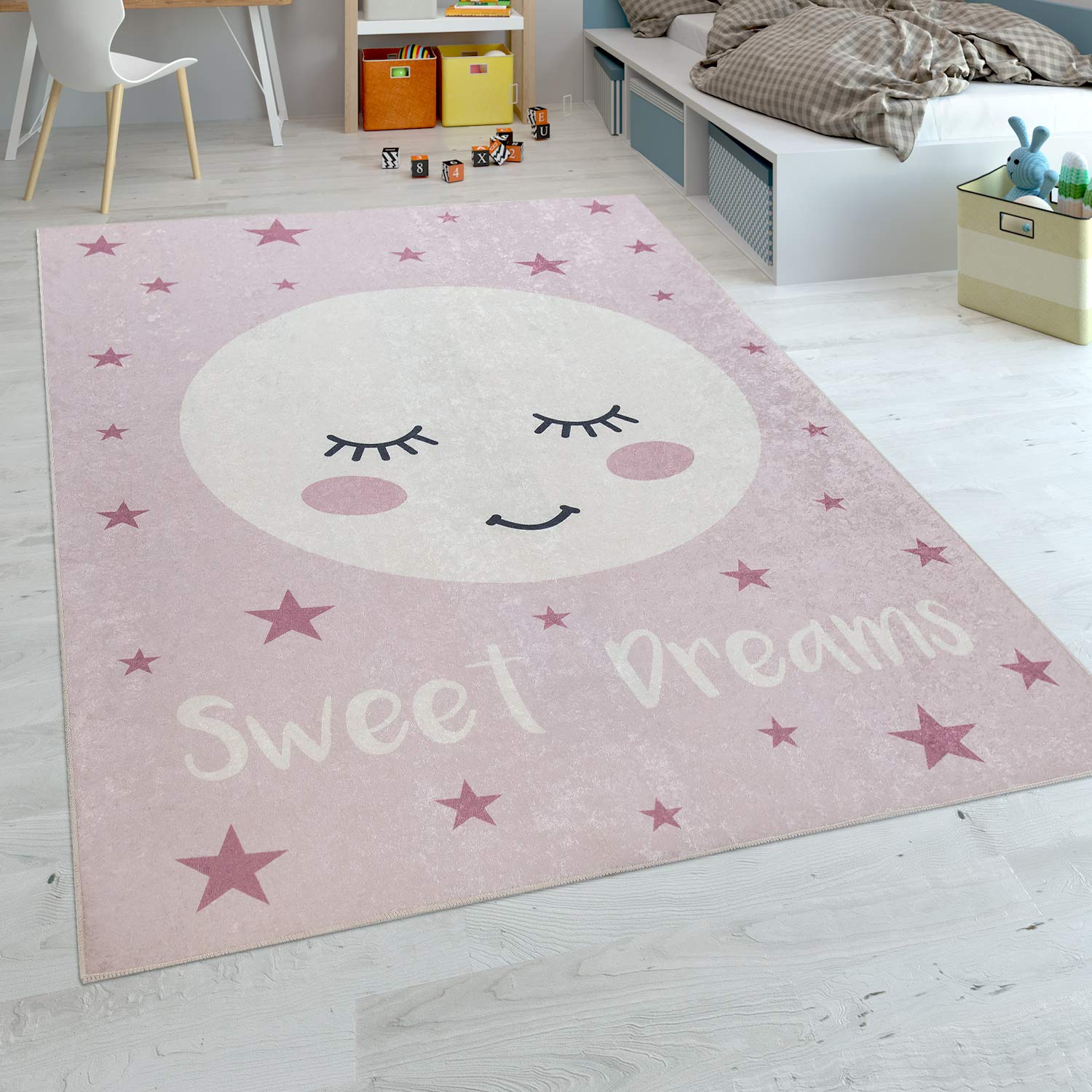 Paco Home Alfombra para Habitación Infantil, Niño/Niña Diversos Diseños, Colores Y Formas, tamaño:80x150 cm, Color:Pink 1