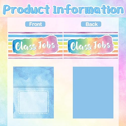 Miniatura 10 de Tablero de anuncios de trabajo de clase de 75 piezas, colorido juego de gráficos de bolsillo para empleos de clase, decoración de pizarra para el