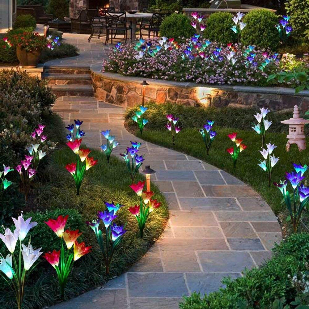 Wishlink Pack of 2Pcs Solar Powered Garden Decortions Stake Lights