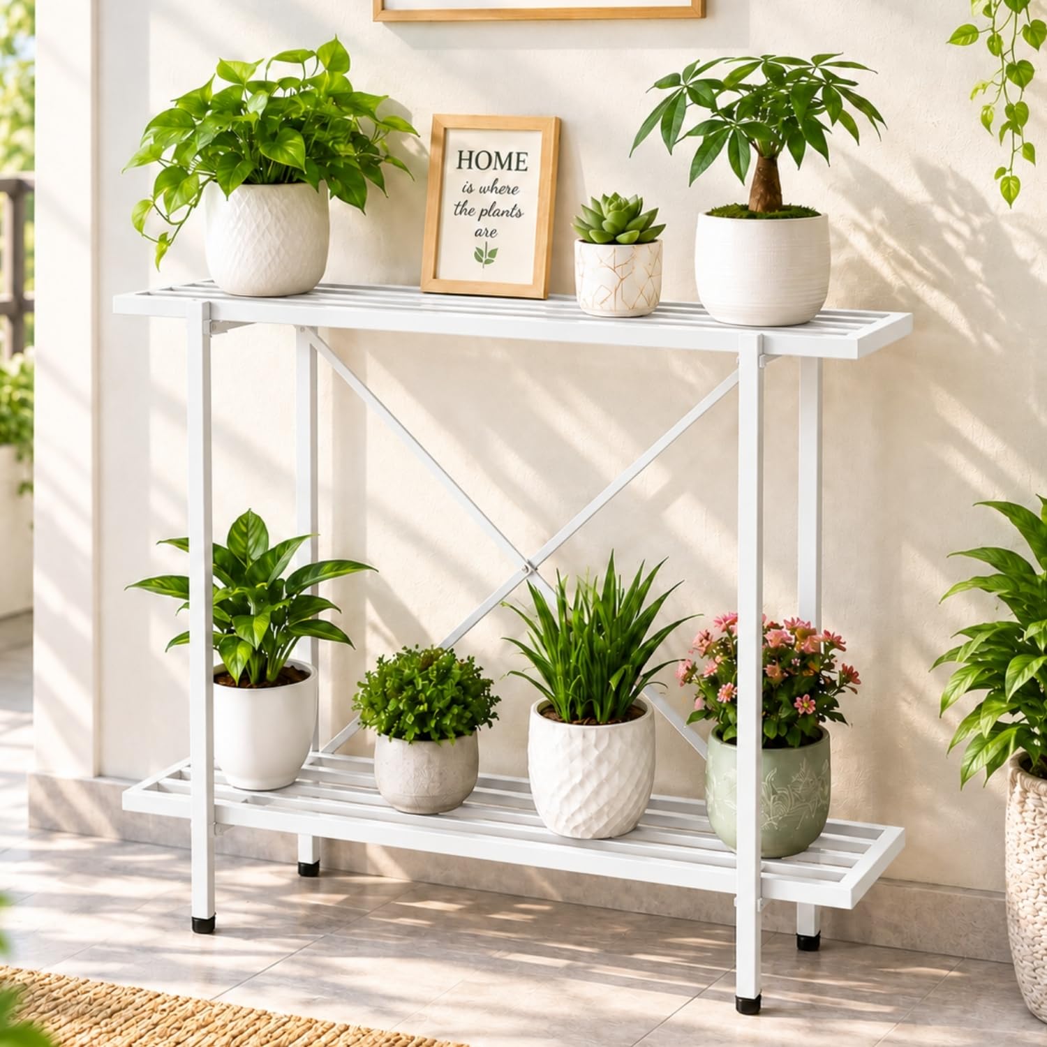 Adam Plant Stand - 2 Tier Iron Flower Pot Stand -10