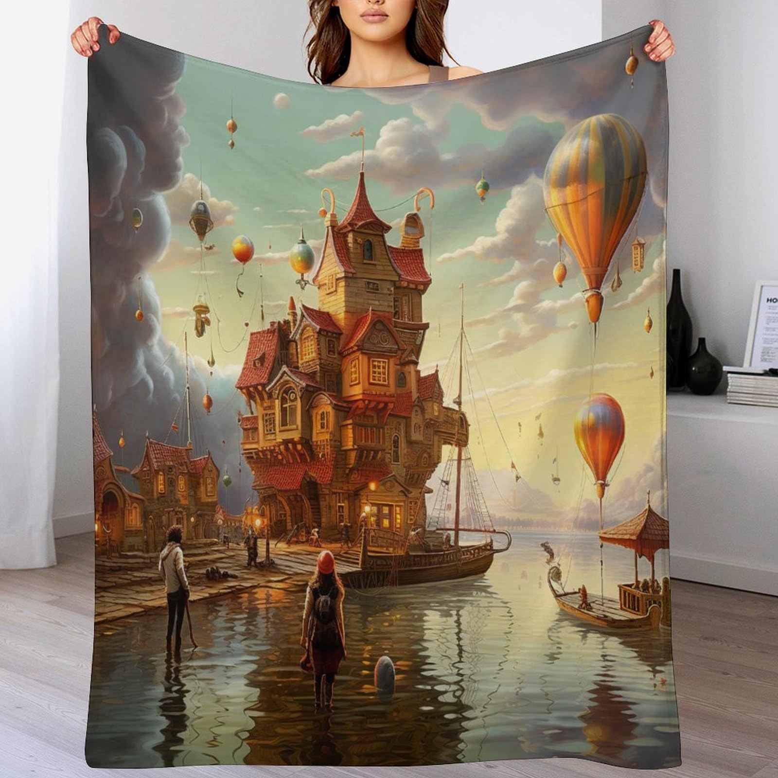 Couvertures Chaude Et Confortable Montgolfière Cadeau Idéal 140x180