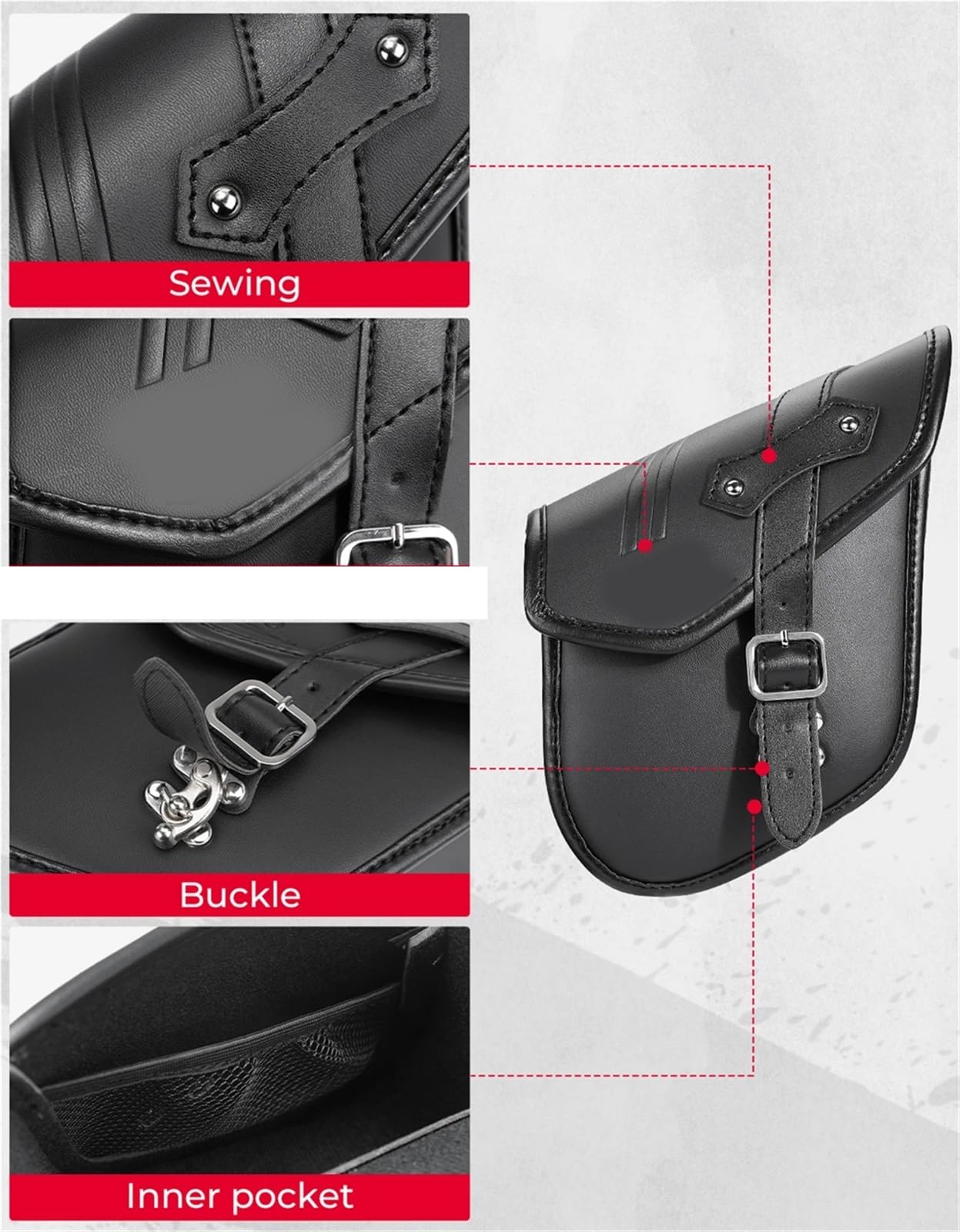 Sacoche Latérale De Moto en Cuir Rétro pour Sportster 883 1200 Softail Dyna, Sac De Rangement pour Outils De Moto