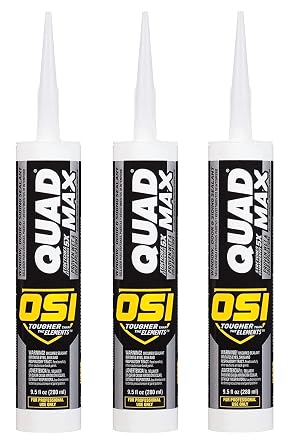3 Pack OSI Sealants 9.5 oz Quad Max Window, Door and Siding Sealant, White